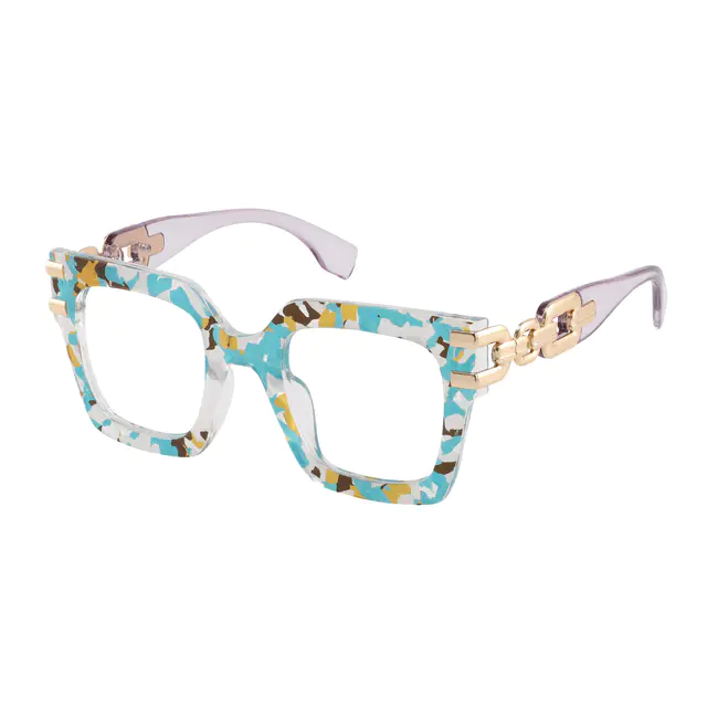 Square Blue Eyeglasses