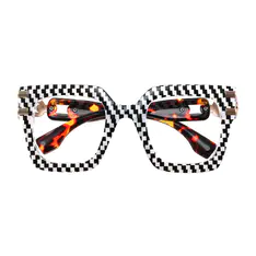 Square Black/White Eyeglasses
