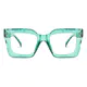 Square Transparent Green Eyeglasses