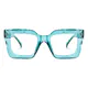 Square Transparent Green Eyeglasses