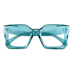 Square Transparent Green Eyeglasses