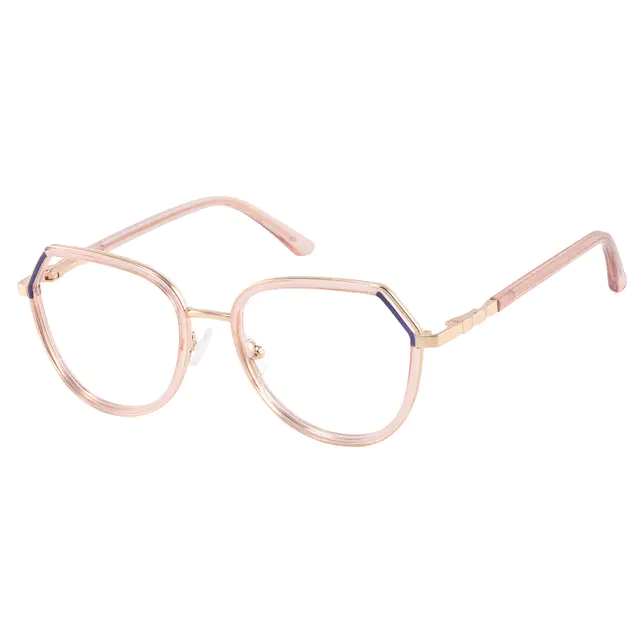 Geometric Pale Pink Eyeglasses