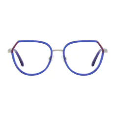 Geometric Blue Eyeglasses
