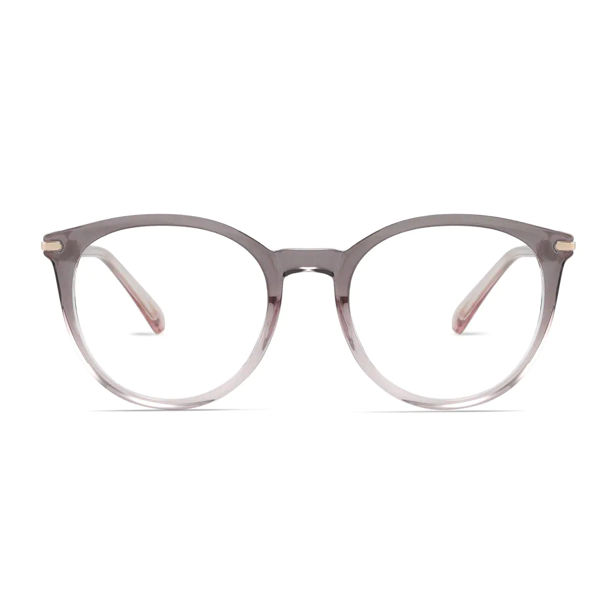 Round Transparent Gray Eyeglasses