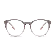 Round Transparent Gray Eyeglasses