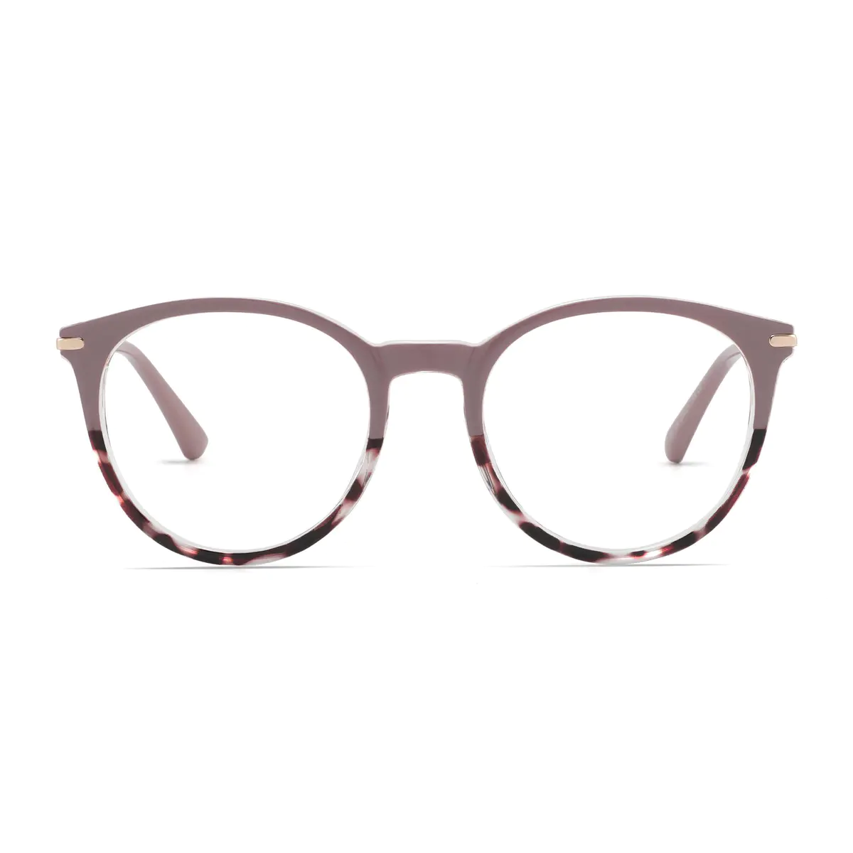 Round Tortoiseshell/Pink Eyeglasses