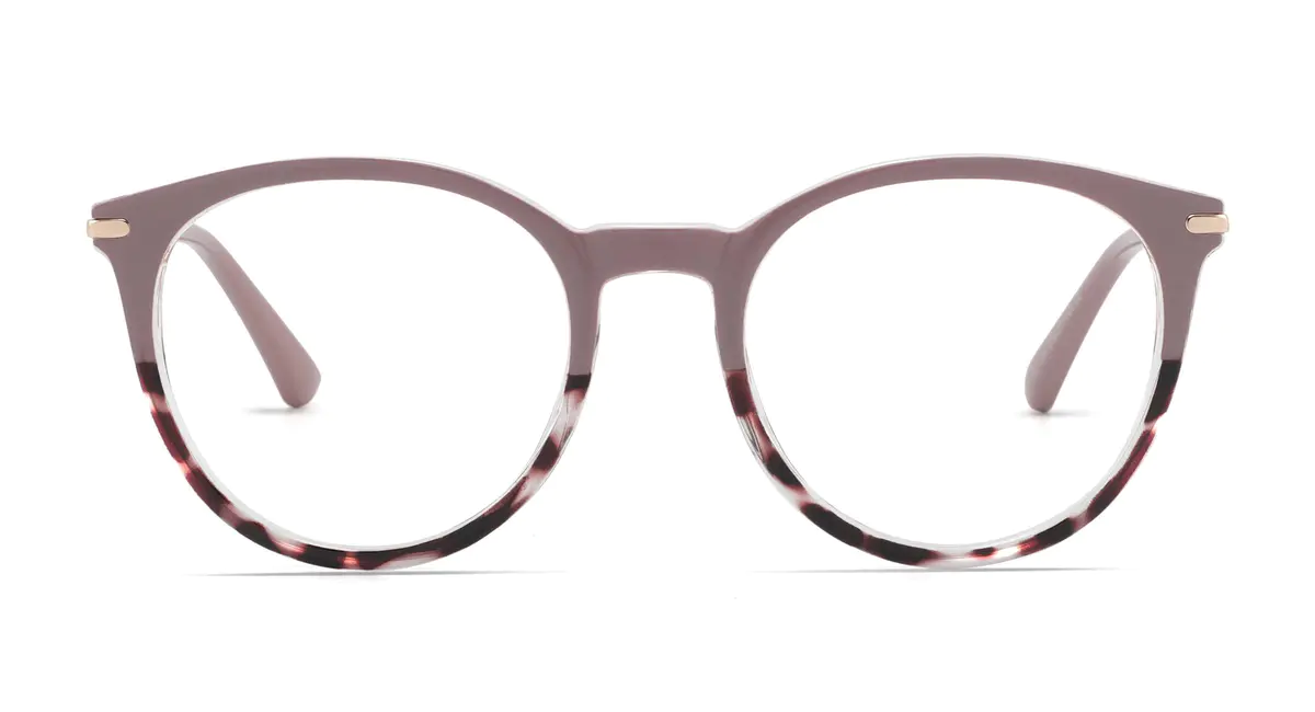Round Tortoiseshell/Pink Eyeglasses