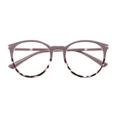 Round Tortoiseshell/Pink Eyeglasses