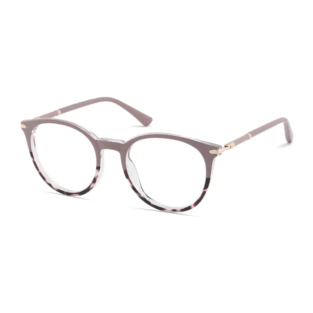 Round Tortoiseshell/Pink Eyeglasses