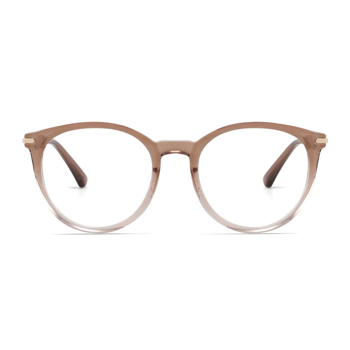 Round  Transparent Brown Eyeglasses