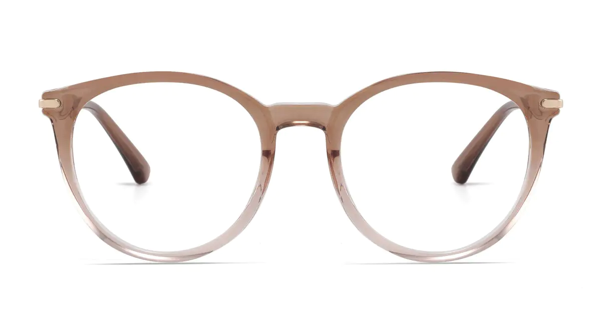 Round  Transparent Brown Eyeglasses