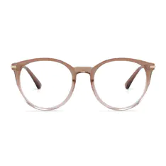 Round Transparent Brown Eyeglasses