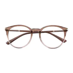 Round  Transparent Brown Eyeglasses