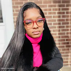 Square Transparent Red Eyeglasses