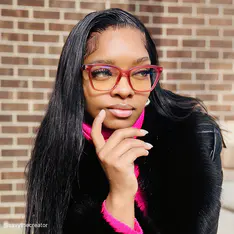 Square Transparent Red Eyeglasses