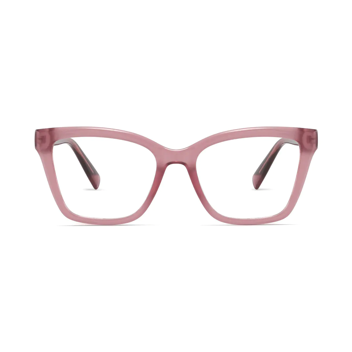 Square Transparent Red Eyeglasses