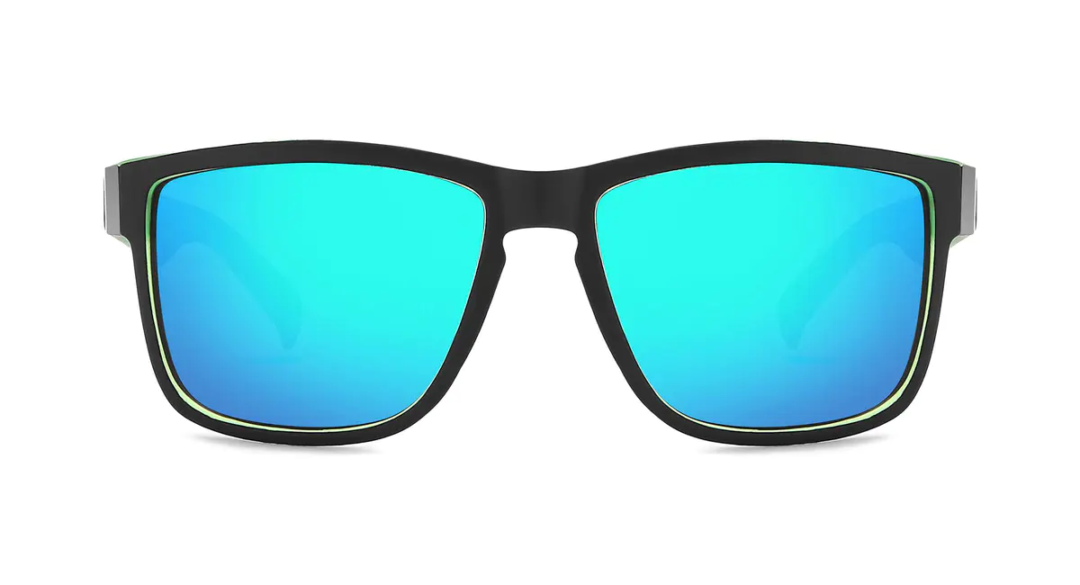 Square Black/Green Sunglasses