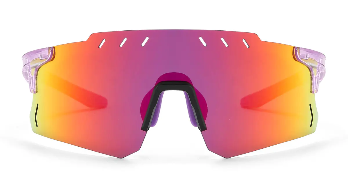 Geometric Transparent Purple Sunglasses
