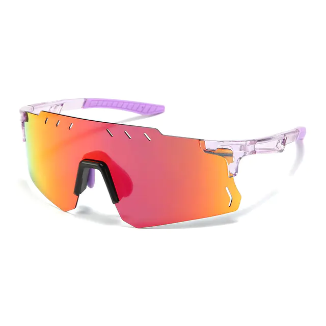 Geometric Transparent Purple Sunglasses