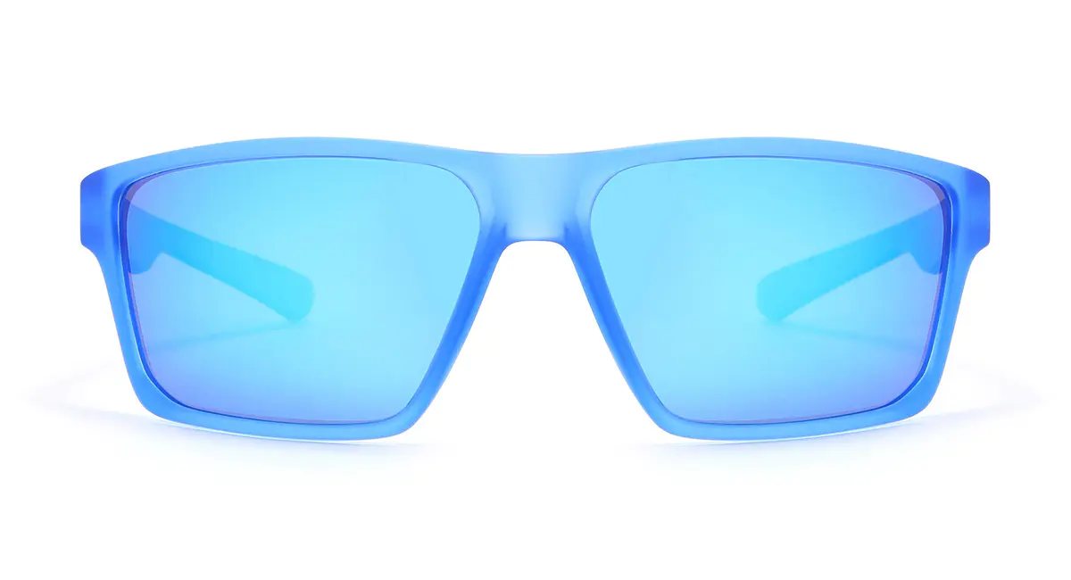 Rectangle Transparent Blue Sunglasses