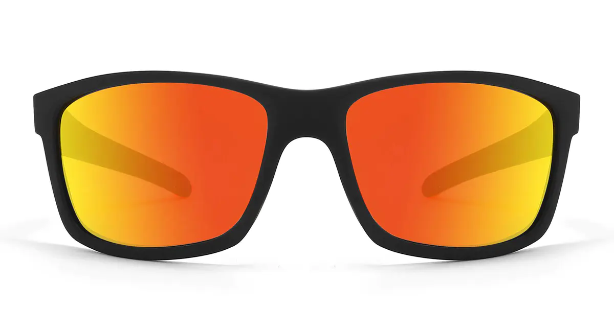 Rectangle Red/Black Sunglasses