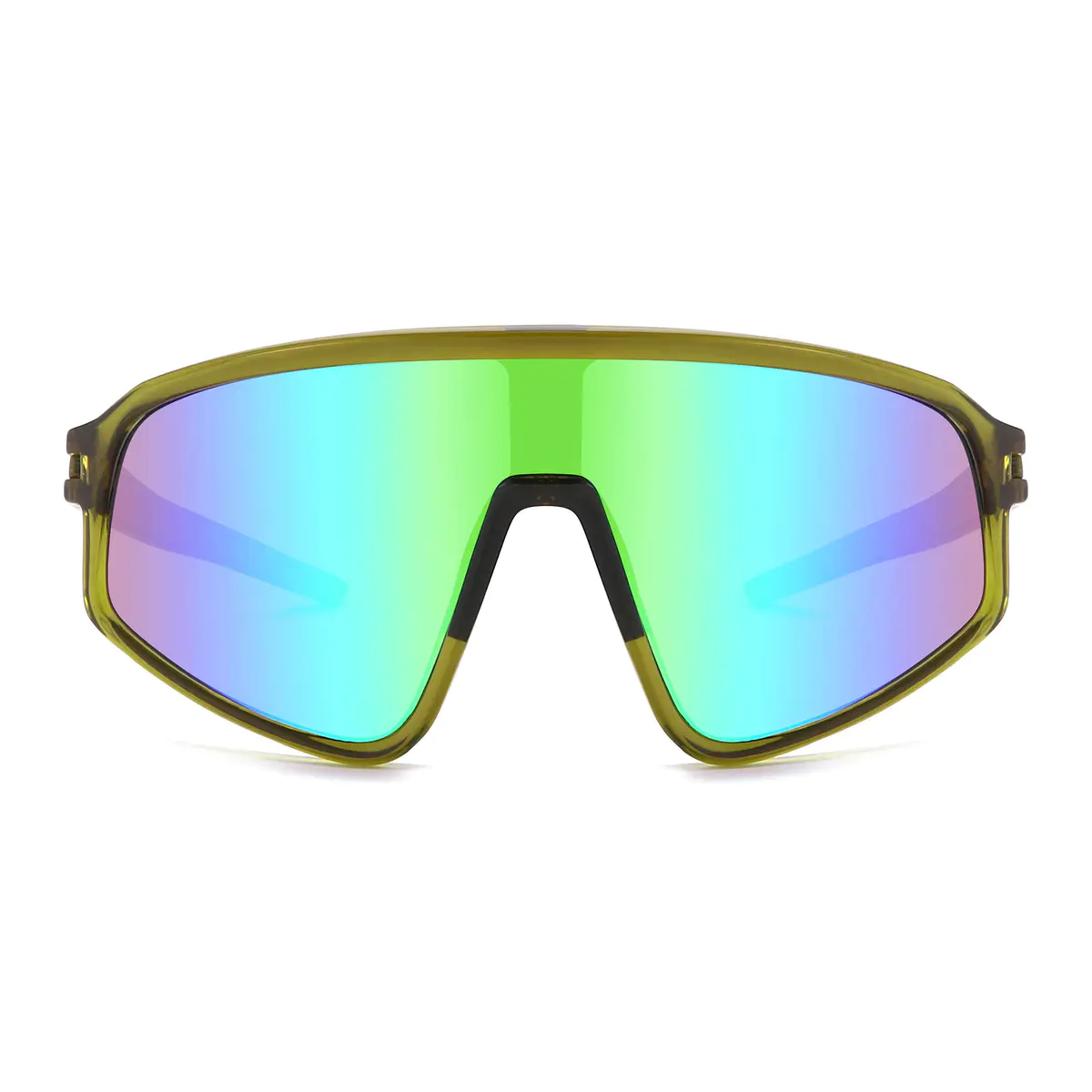 Geometric Transparent Green Sunglasses