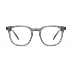 Round Transparent Gray Eyeglasses