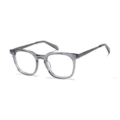Round Transparent Gray Eyeglasses
