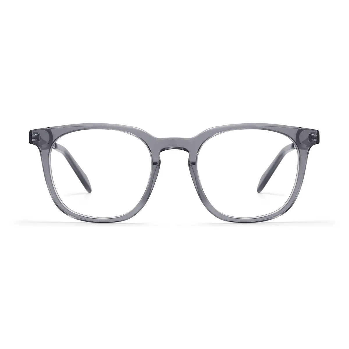 Round Transparent Gray Eyeglasses