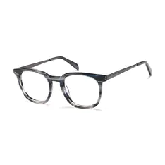 Round Black/Gray Eyeglasses