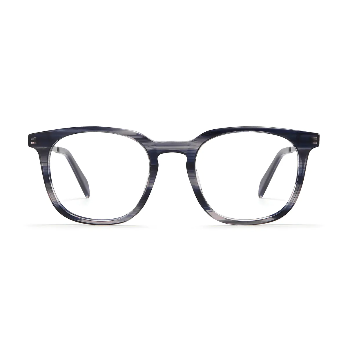 Round Black/Gray Eyeglasses