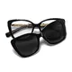 Cat-eye Black Clip-On Sunglasses