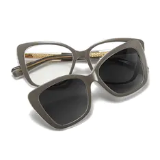 Cat-eye Gray Clip-On Sunglasses