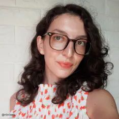 Square Light Brown Eyeglasses