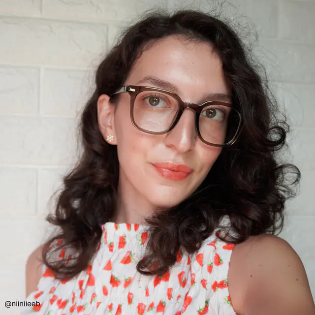 Square Light Brown Eyeglasses