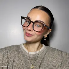 Square Light Brown Eyeglasses