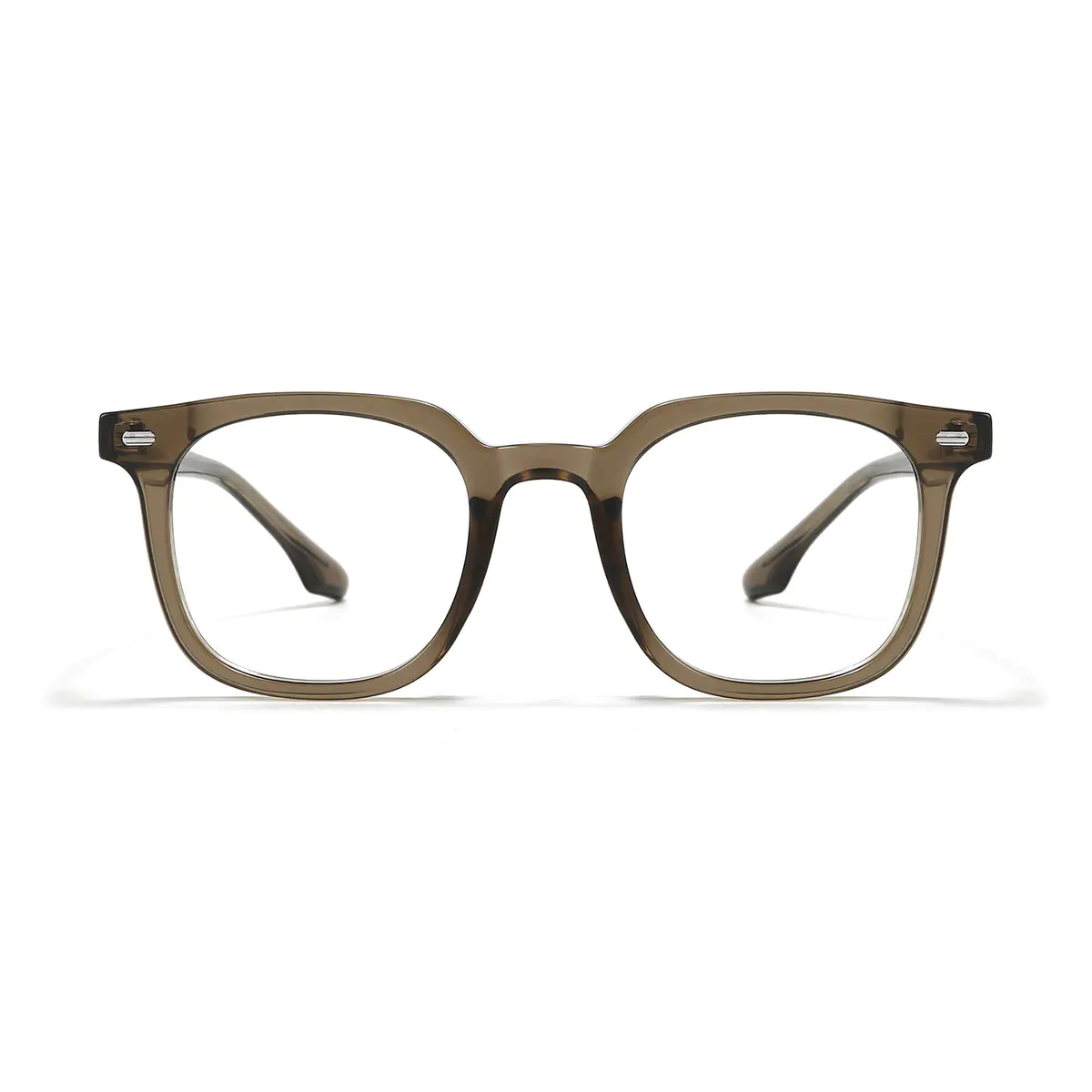 Square Light Brown Eyeglasses
