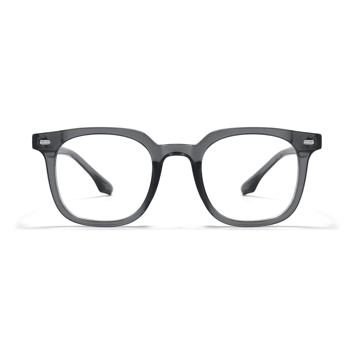 Square Transparent Gray Eyeglasses
