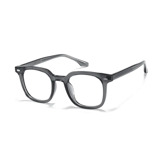 Square Transparent Gray Eyeglasses