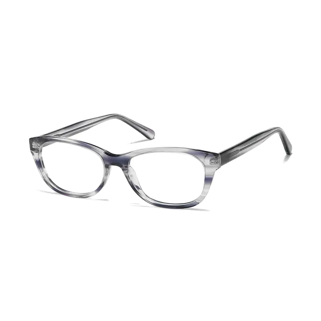 Oval Striped/Purple Eyeglasses