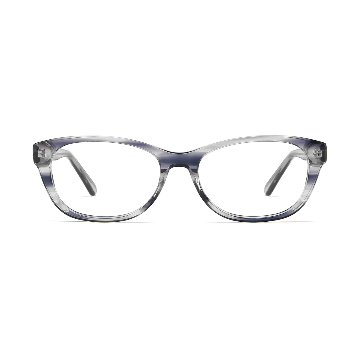 Oval Striped/Purple Eyeglasses