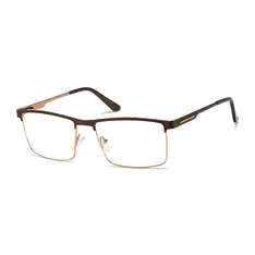 Rctangle Brown/Gold Eyeglasses