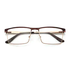 Rctangle Brown/Gold Eyeglasses