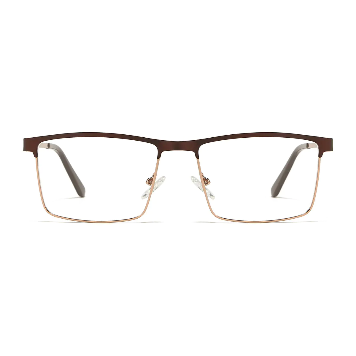 Rctangle Brown/Gold Eyeglasses