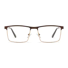 Rctangle Brown/Gold Eyeglasses