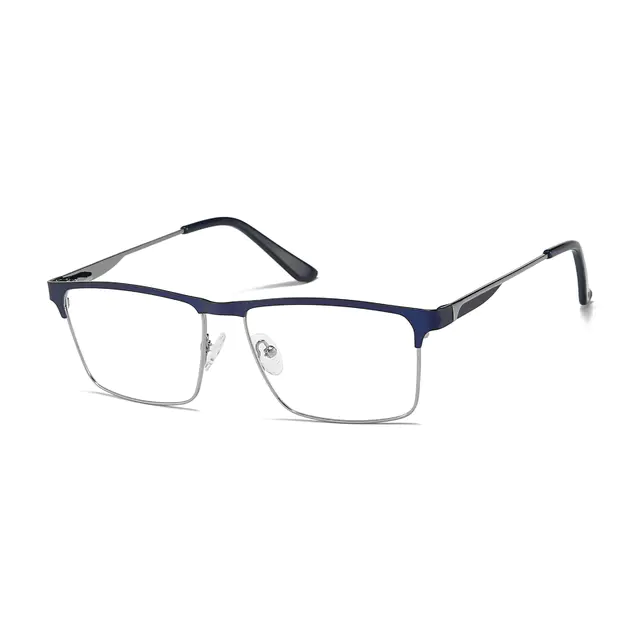 Rectangle Blue Eyeglasses