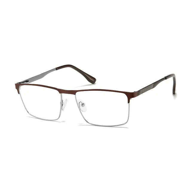 Rectangle Brown Eyeglasses