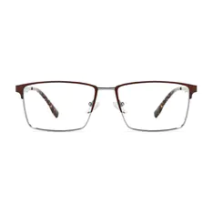 Classic Brown Unisex Metal Rectangle Full-Rim Business Glasses