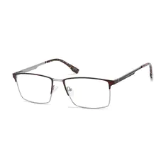 Classic Brown Unisex Metal Rectangle Full-Rim Business Glasses