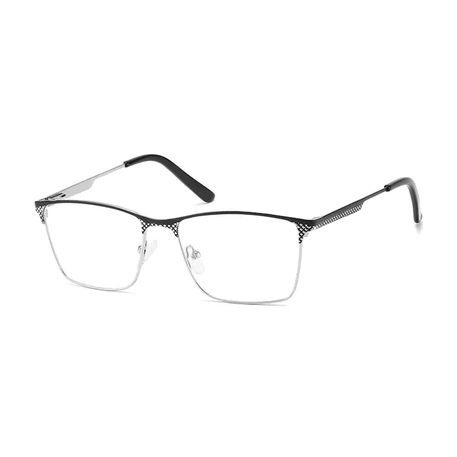 Rectangle Black/Silver Eyeglasses